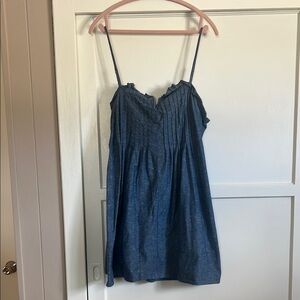 Madewell Blue Denim Spaghetti Strap Dress